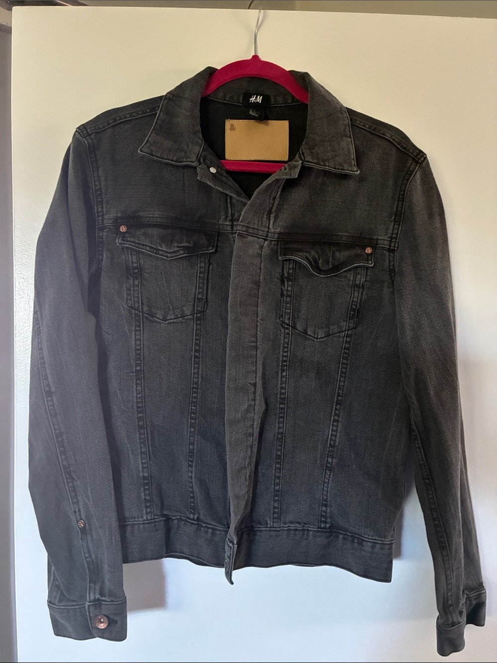H&M Men's/Woman’s Black Washed Denim Jacket